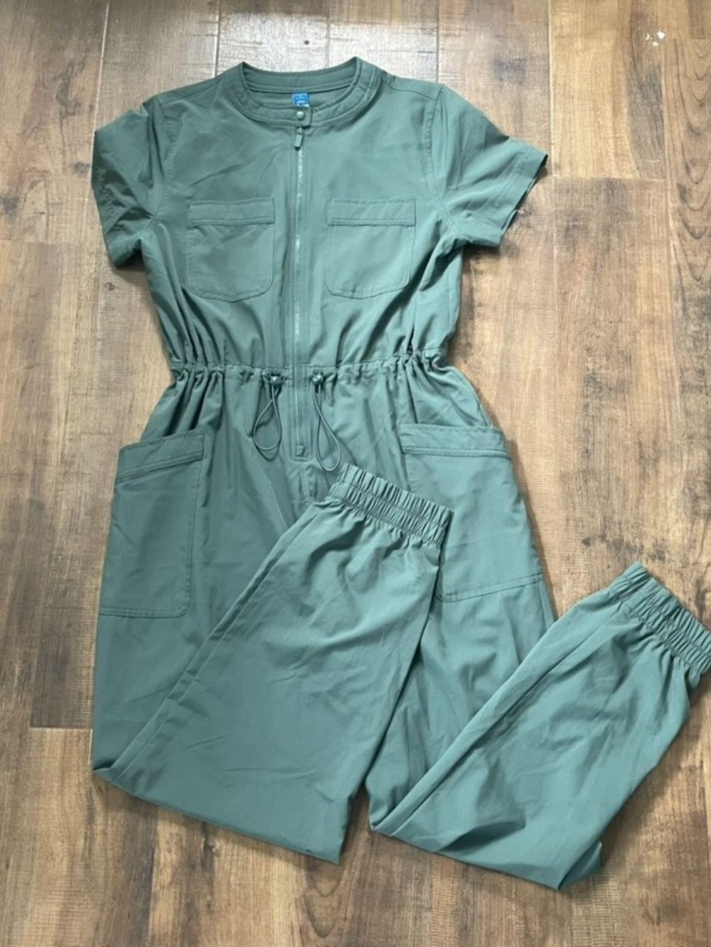 Old Navy Short-Sleeve Utility Jumpsuit in Sage